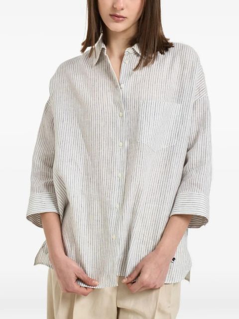 Weekend Max Mara striped chest-pocket linen shirt - Blue - zdjęcie produktu nr 1