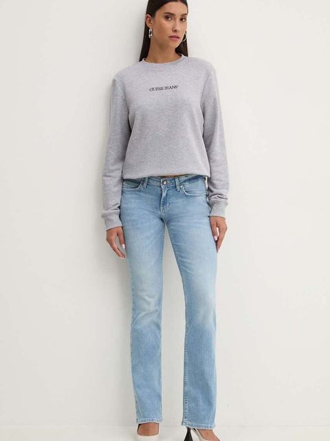 Guess Jeans bluza damska kolor szary z aplikacją W4YQ10 KC811