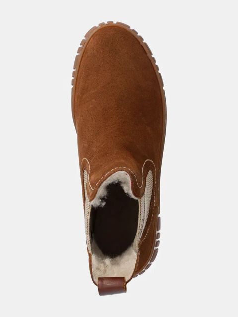 Gant sztyblety zamszowe Snowmont damskie kolor brązowy na platformie lekko ocieplone 29553786 G45