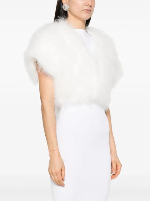 Yves Salomon feather jacket - White