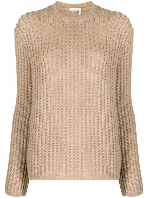 Chloé crew-neck waffle-knit jumper - Neutrals - zdjęcie produktu nr 1