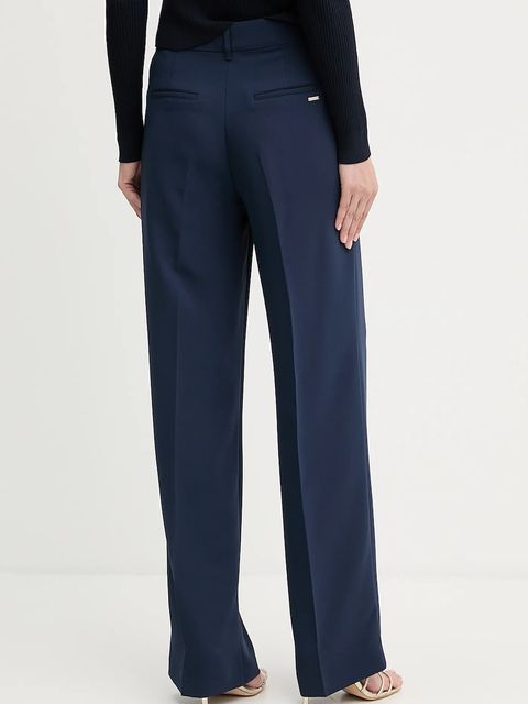 Guess spodnie THEOLINE damskie kolor granatowy szerokie high waist W5YB08 WGHC2