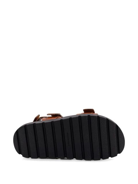 Tory Burch logo calf leather sandals - Brown