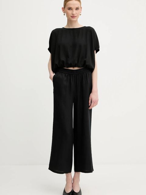 United Colors of Benetton bluzka damska kolor czarny gładka 5NPHDQ0C6 - zdjęcie produktu nr 2