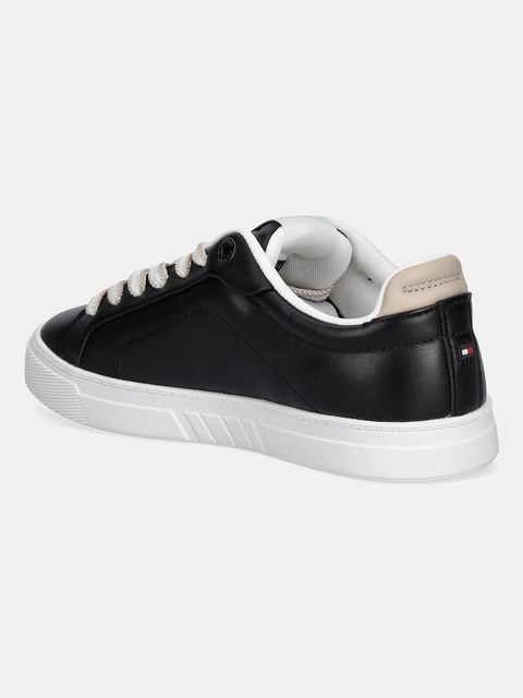 Tommy Hilfiger sneakersy skórzane ICON COURT SNEAKER damskie kolor czarny FW0FW08815