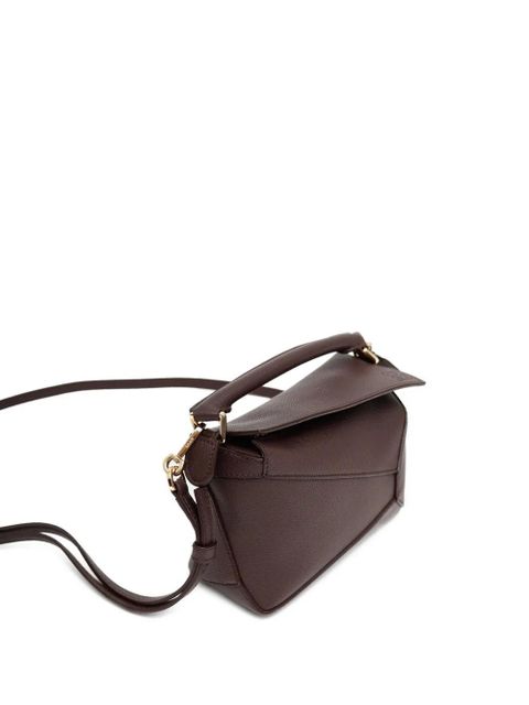 LOEWE mini Puzzle calfskin tote bag - Brown