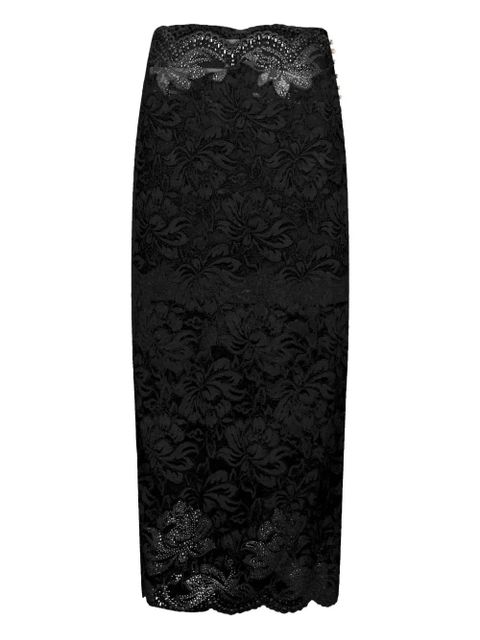 Rabanne lace scalloped-hem skirt - Black - zdjęcie produktu nr 1
