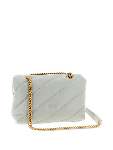 PINKO mini quilted love birds crossbody bag - Grey