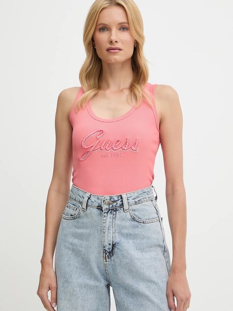 Guess top RAISSA kolor pomarańczowy W5YP00 KCXJ2 - zdjęcie produktu nr 1