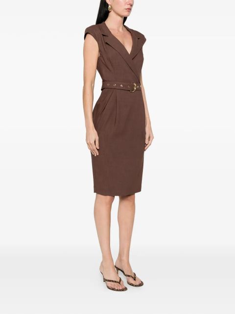 PINKO Amadine belted midi dress - Brown