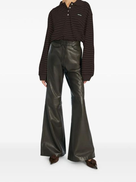 ROTATE BIRGER CHRISTENSEN long-sleeve polo top - Brown