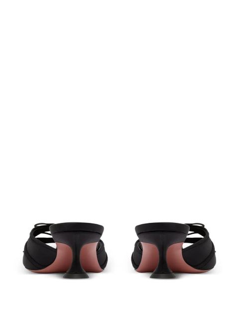 Amina Muaddi Eleonora bow silk sandals - Black