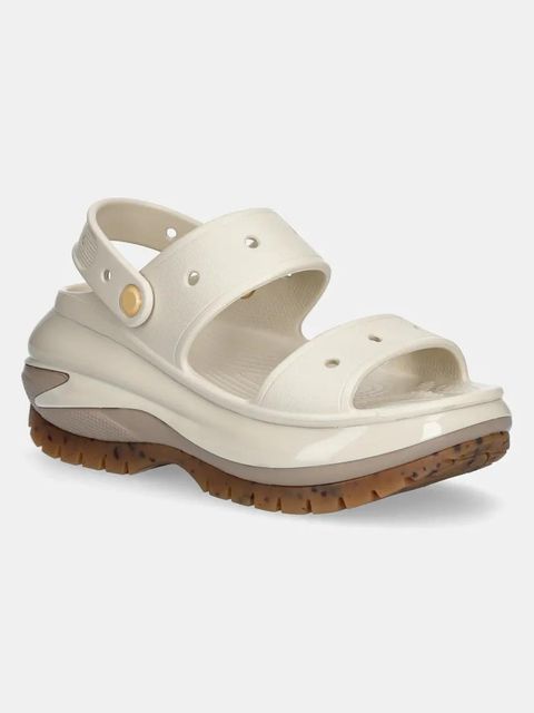 Crocs klapki Classic Mega Crush Sandal damskie kolor brązowy na platformie 207989.214 - zdjęcie produktu nr 1