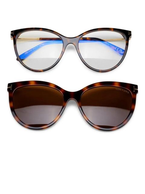 TOM FORD Eyewear tortoiseshell cat-eye glasses - Brown - zdjęcie produktu nr 1