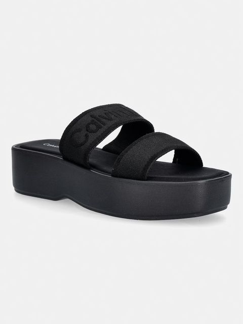 Calvin Klein klapki damskie FLATFORM SNDL WEBBING - zdjęcie produktu nr 1