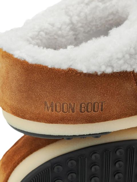 Moon Boot faux-shearling lace-up mules - White