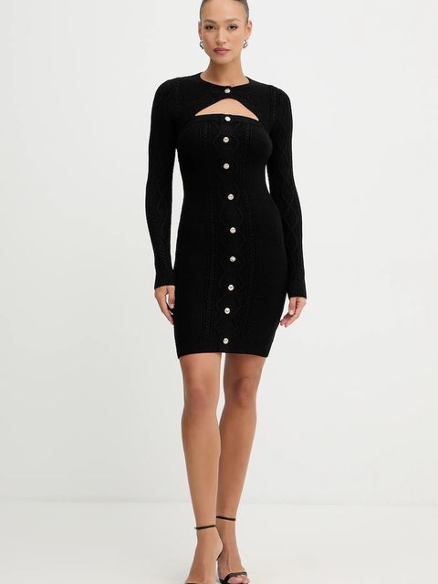 Guess sukienka DAPHNE kolor czarny mini dopasowana W5BK61 Z2ZK2