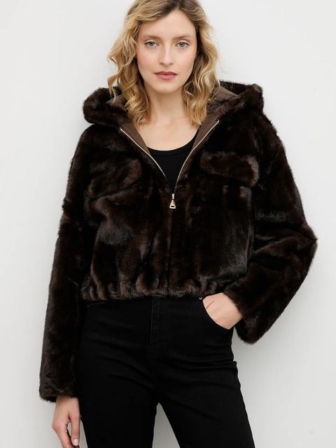 Answear.LAB kurtka kolor brązowy przejściowa