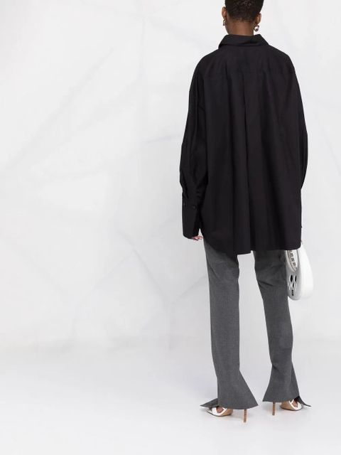 The Attico Diana asymmetric button-up shirt - Black