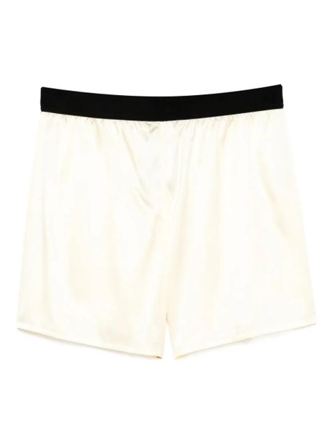 TOM FORD elasticated-waistband pajama shorts - Yellow