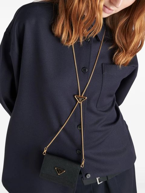 Prada enamel triangle logo wallet-on-chain - Black - zdjęcie produktu nr 2
