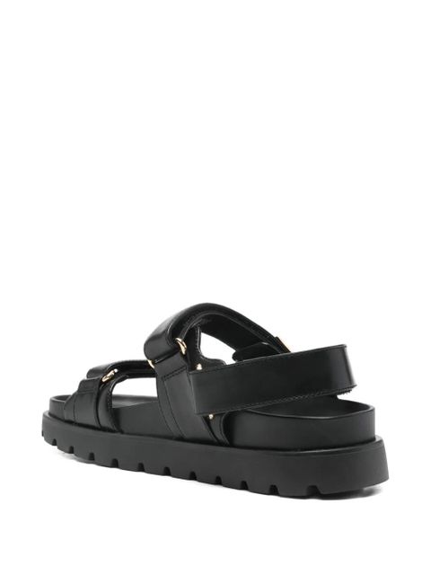 Tory Burch logo-plaque touch-strap sandals - Black