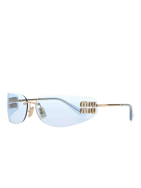 Miu Miu Eyewear logo-appliqué sunglasses - Gold - zdjęcie produktu nr 2