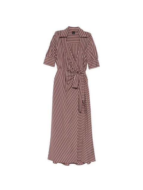 PINKO striped maxi shirt dress - Brown