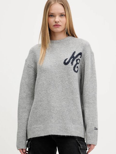 New Era sweter z domieszką wełny kolor szary 60684380 - zdjęcie produktu nr 1