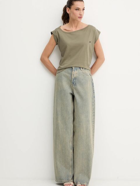 Miss Sixty t-shirt bawełniany damski kolor zielony 6S3SJ32500