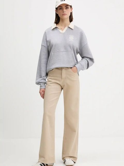 Guess Jeans bluza bawełniana damska kolor szary z nadrukiem W5YQ16 K68I4