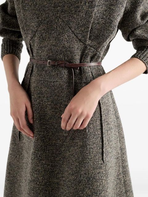 Prada mouliné wool midi dress - Brown