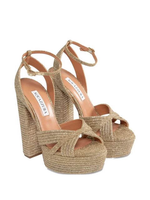 Aquazzura 140mm Sundance platform sandals - Neutrals