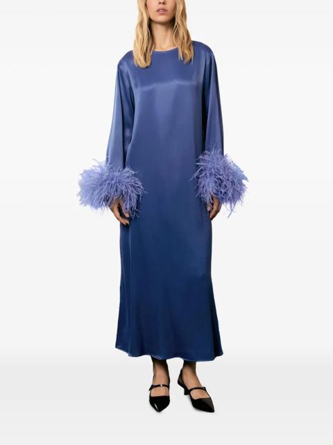 Sleeper Suzi detachable-feathers maxi dress - Blue - zdjęcie produktu nr 1
