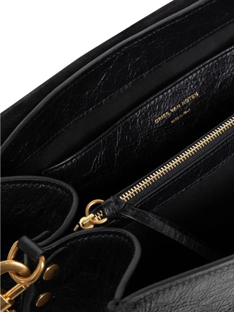DRIES VAN NOTEN buckle-fastening leather shoulder bag - Black