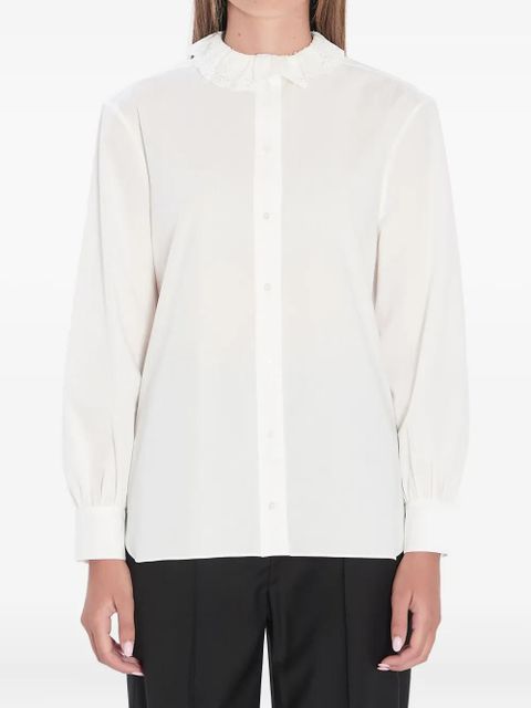 Saint Laurent lace-collar cotton-blend shirt - White - zdjęcie produktu nr 1