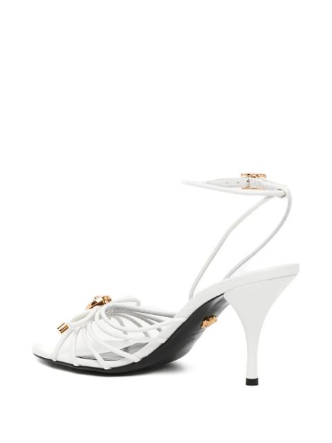 Versace ankle strap heeled sandals - White