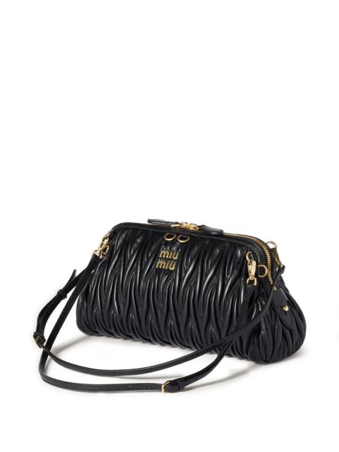 Miu Miu Matelassé leather clutch bag - Black