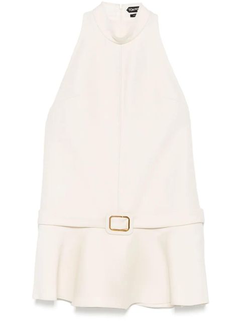 TOM FORD buckle-detail flared mini dress - Neutrals - zdjęcie produktu nr 1