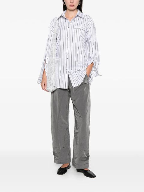 PINKO striped-pattern pocket shirt - White