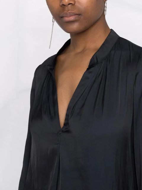 Zadig&Voltaire satin-finish V-neck blouse - Black