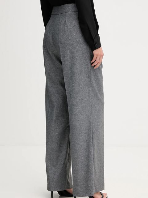 Gaudi spodnie damskie kolor szary szerokie high waist 521FD25006