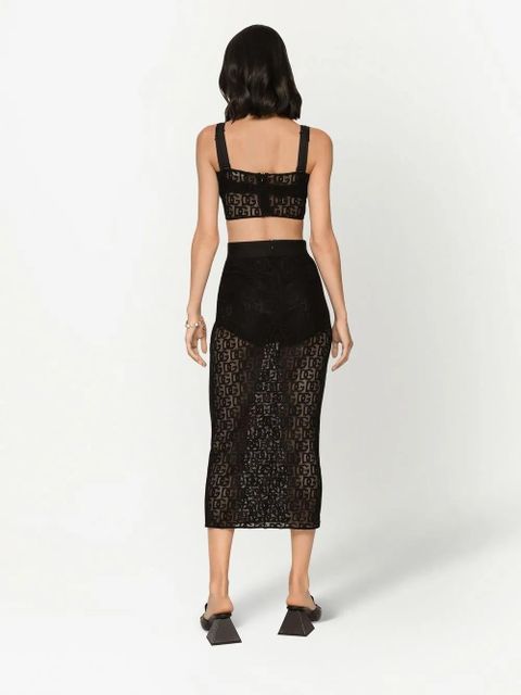 Dolce & Gabbana DG-logo tulle pencil skirt - Black - zdjęcie produktu nr 2