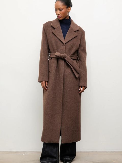 Answear.LAB płaszcz damski kolor brązowy przejściowy - zdjęcie produktu nr 2