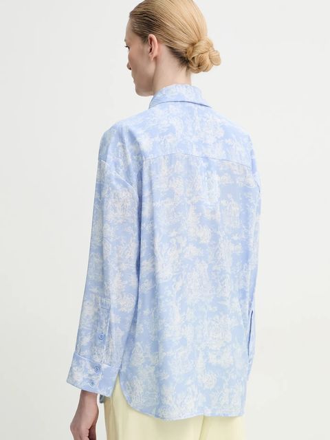 MUNTHE koszula FILIUS damska kolor niebieski relaxed z kołnierzykiem klasycznym 251102525120