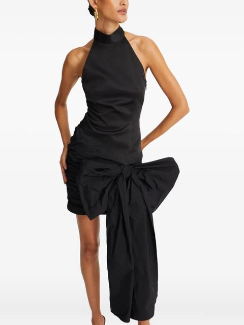 ROTATE BIRGER CHRISTENSEN halter-neck bow-detail dress - Black