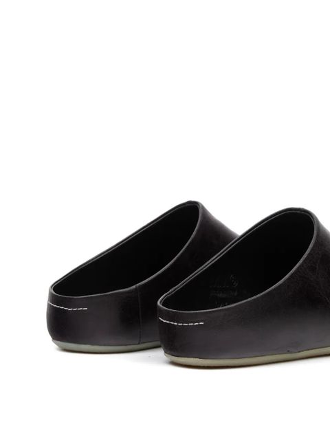 MM6 Maison Margiela stitched leather flat mules - Black
