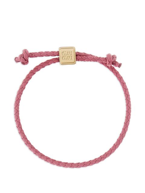Miu Miu Begonia braided leather bracelet - Pink - zdjęcie produktu nr 1