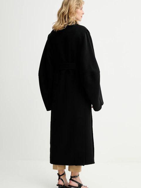 MMC STUDIO płaszcz wełniany kolor czarny VESPERE.COAT