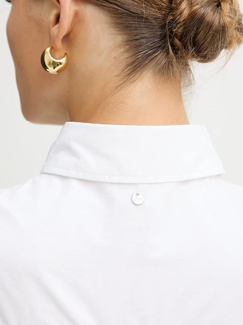 BOSS Orange koszula bawełniana damska kolor biały relaxed z kołnierzykiem klasycznym 50543546